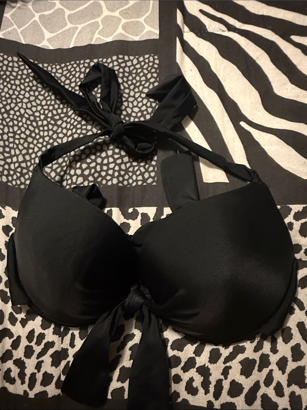 Black Halter Bikini Top Large